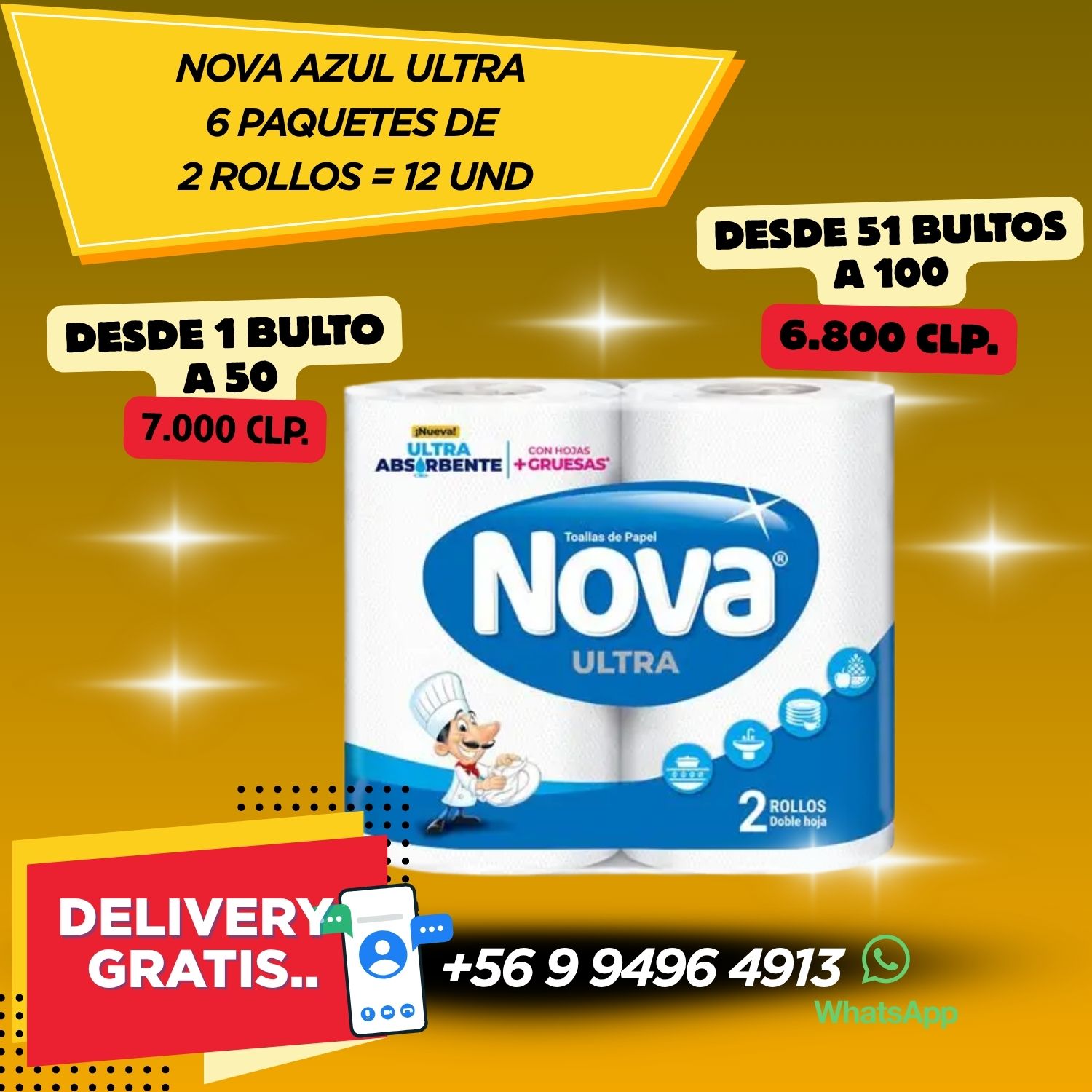 NOVA AZUL ULTRA 6 PAQUETES X 2 ROLLOS =12 UND (1)
