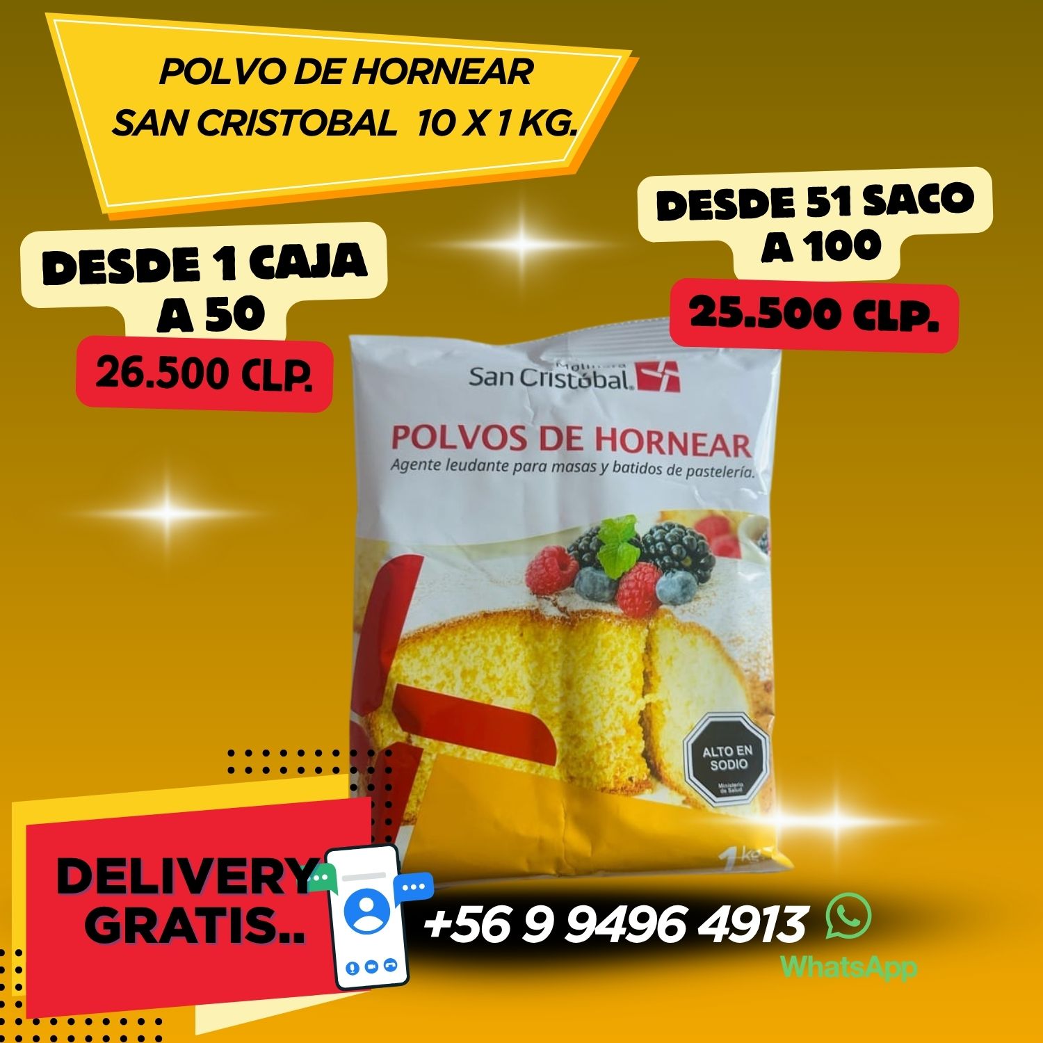 POLVO DE HORNEAR SAN CRISTOBAL 10X1KG