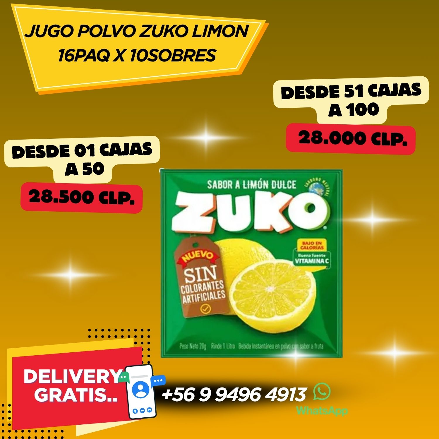 jugo polvo zuko limon